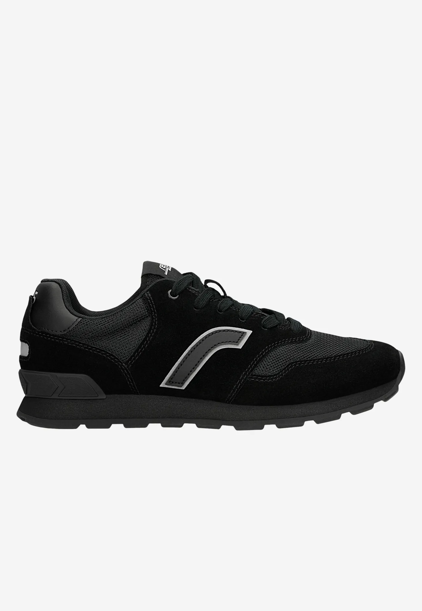 Czarne sneakersy RELAKS z materiału i dwoiny welurowej