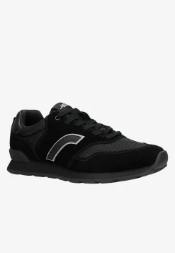 Czarne sneakersy RELAKS z materiału i dwoiny welurowej