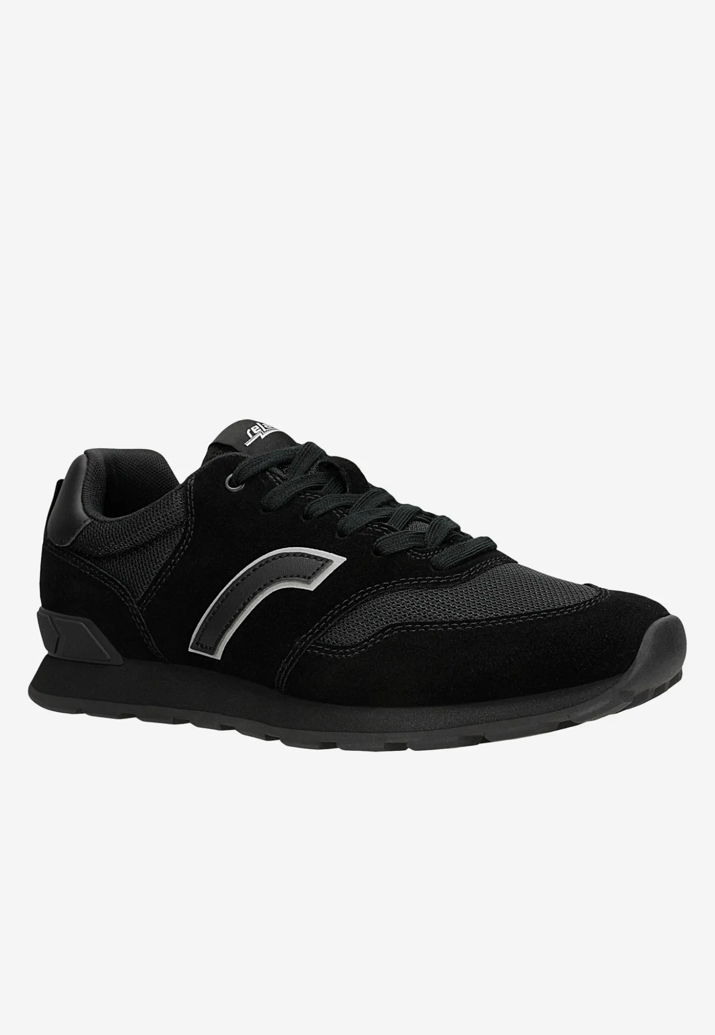 Czarne sneakersy RELAKS z materiału i dwoiny welurowej