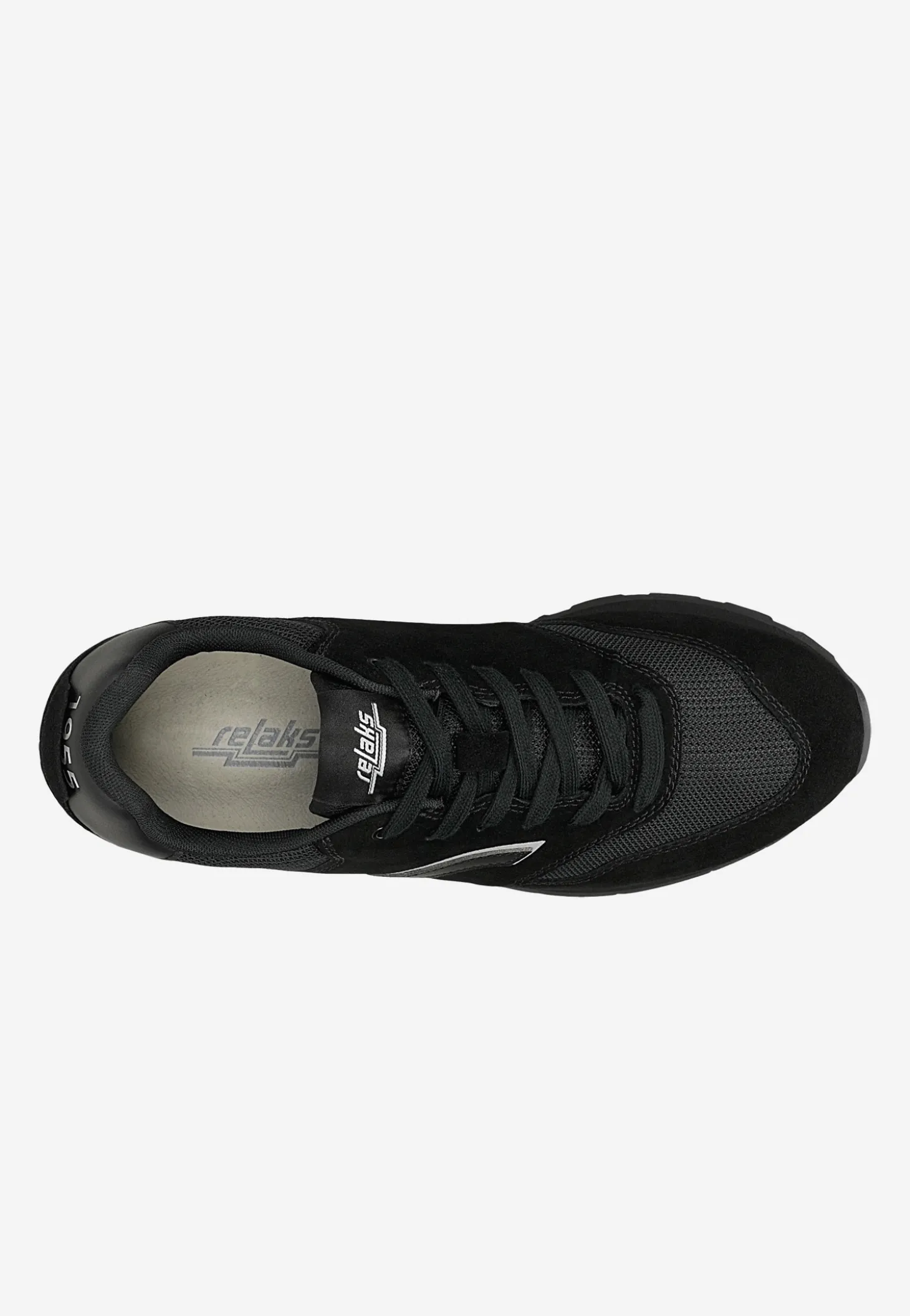 Czarne sneakersy RELAKS z materiału i dwoiny welurowej