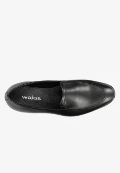 Czarne wsuwane loafersy męskie apron toe