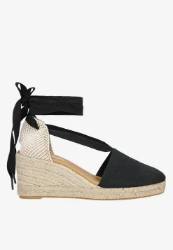 Czarne zabudowane espadryle damskie RELAKS