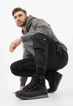 Czarne zimowe buty trekkingowe męskie