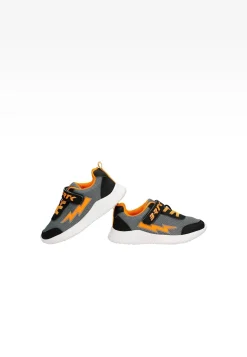 Czarno-szare sneakersy z pomarańczową błyskawicą BARTEK 87006-10