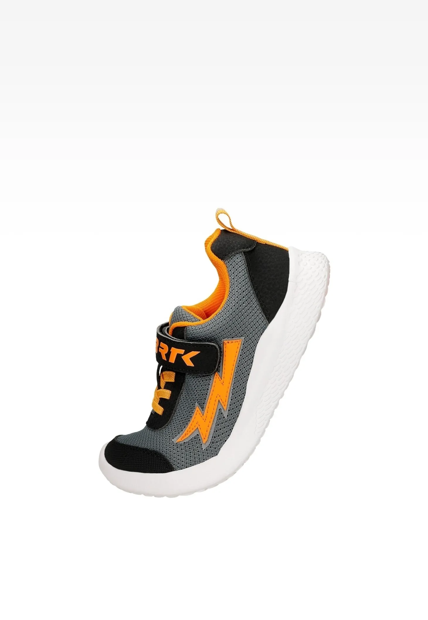 Czarno-szare sneakersy z pomarańczową błyskawicą BARTEK 87006-10