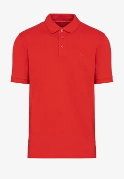 Czerwona koszulka męska polo z haftowanym logo