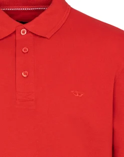 Czerwona koszulka męska polo z haftowanym logo