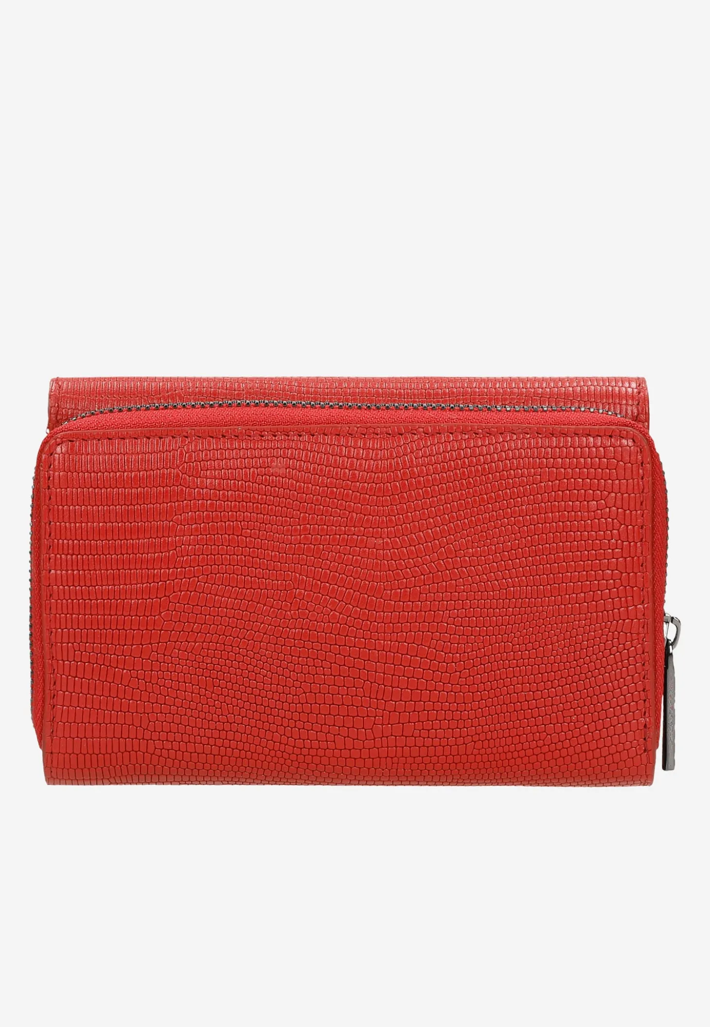 Czerwony portfel damski ze skóry licowej