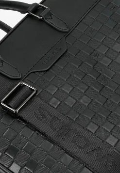 Duża logowana torba męska skórzana z przegrodą na laptopa