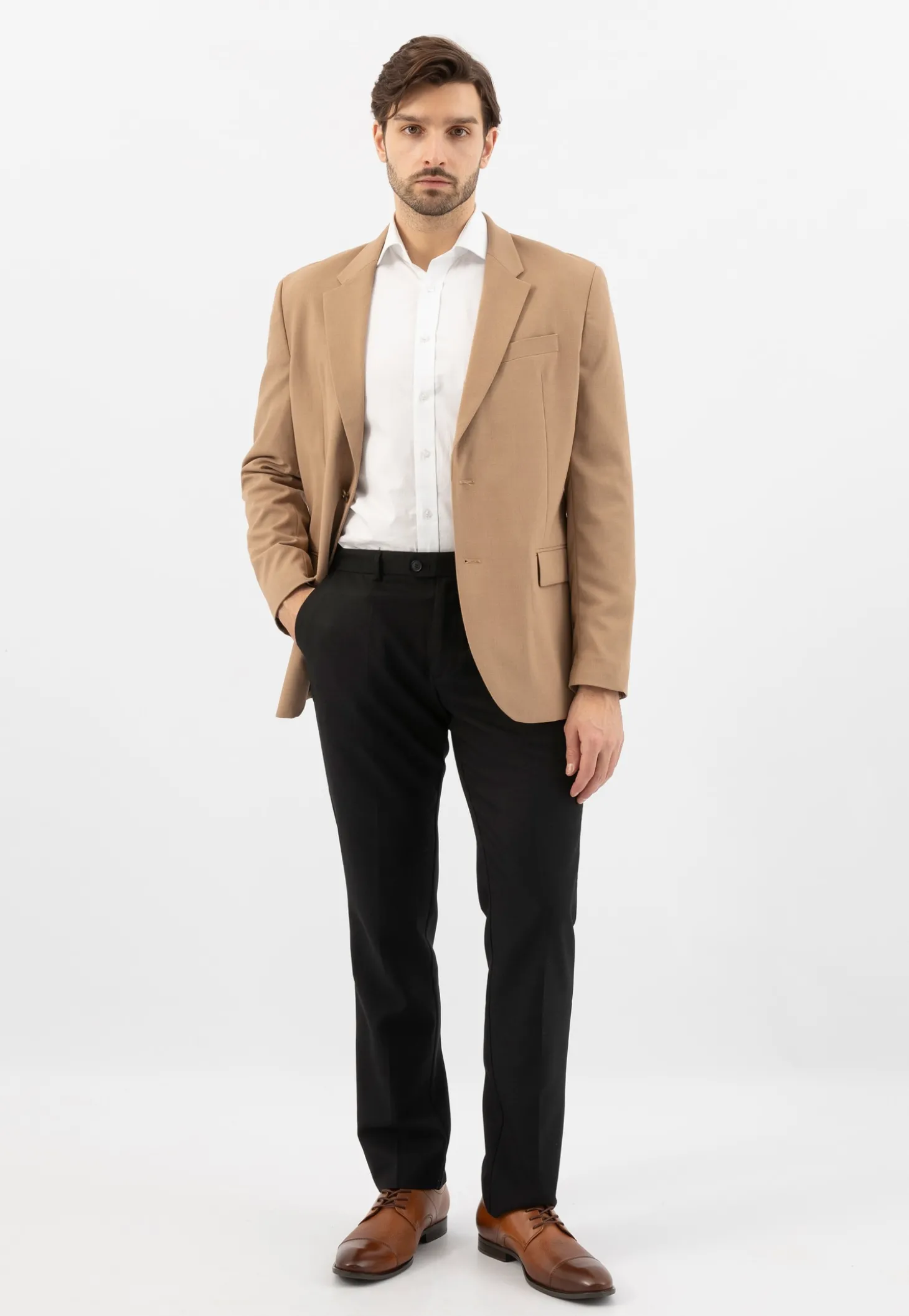 Eleganckie skórzane półbuty męskie w kolorze brązowym