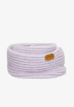Fioletowy zestaw BARTEK 85603-86 z wełną merino - czapka z dwoma pomponami i komin