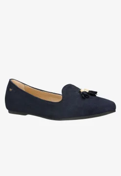 Granatowe loafersy z ozdobnymi chwostami