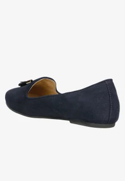Granatowe loafersy z ozdobnymi chwostami