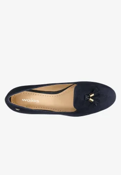 Granatowe loafersy z ozdobnymi chwostami