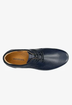 Granatowe półbuty męskie typu sneakers ze skóry licowej