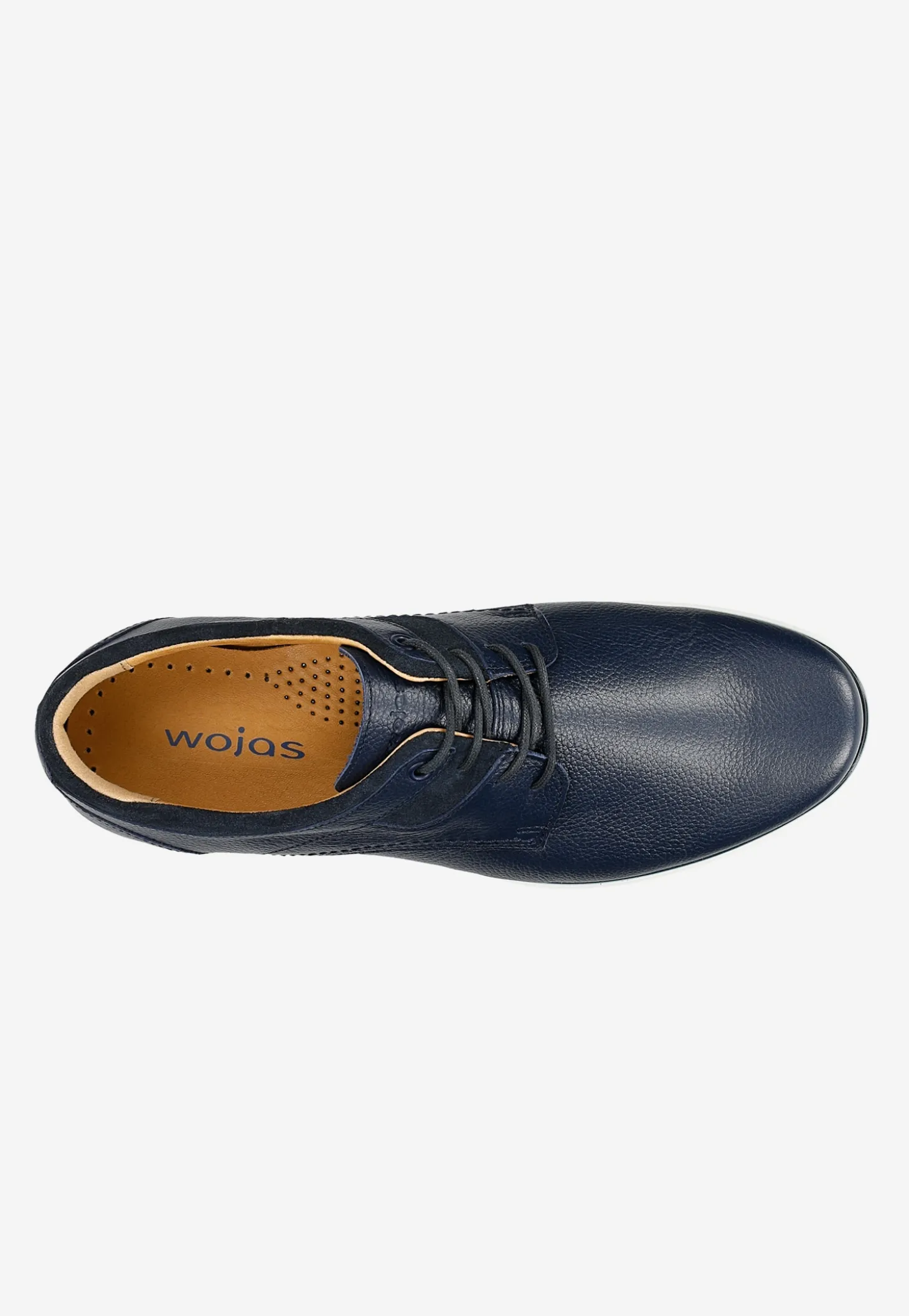 Granatowe półbuty męskie typu sneakers ze skóry licowej