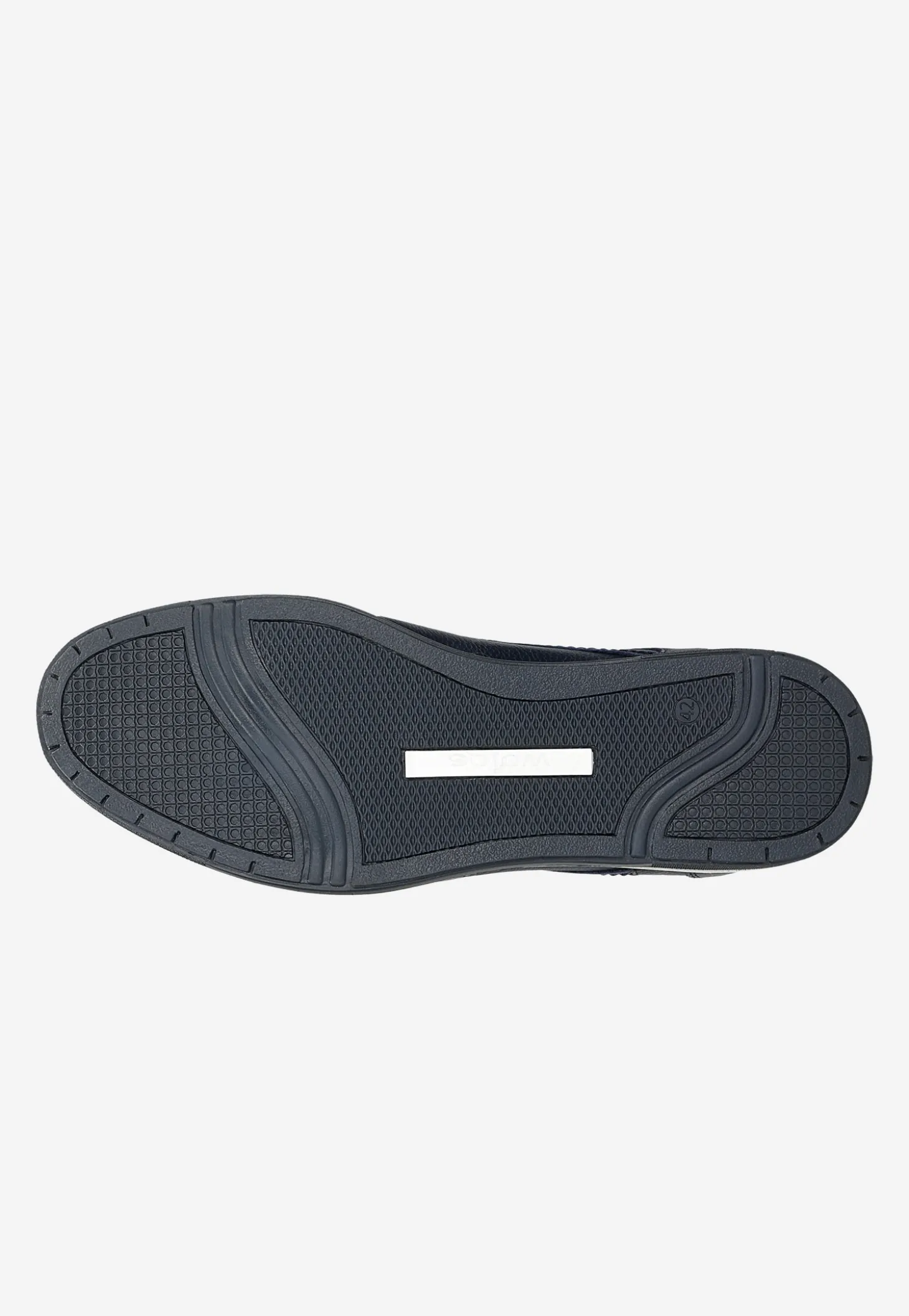 Granatowe półbuty męskie typu sneakers ze skóry licowej