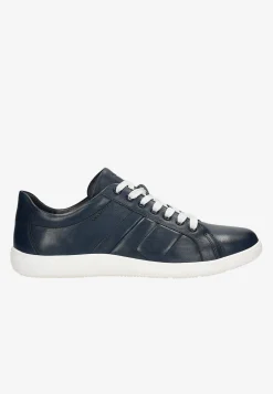 Granatowe skórzane sneakersy męskie
