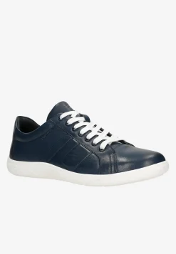Granatowe skórzane sneakersy męskie