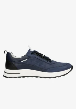 Granatowe sneakersy męskie na kontrastowej podeszwie