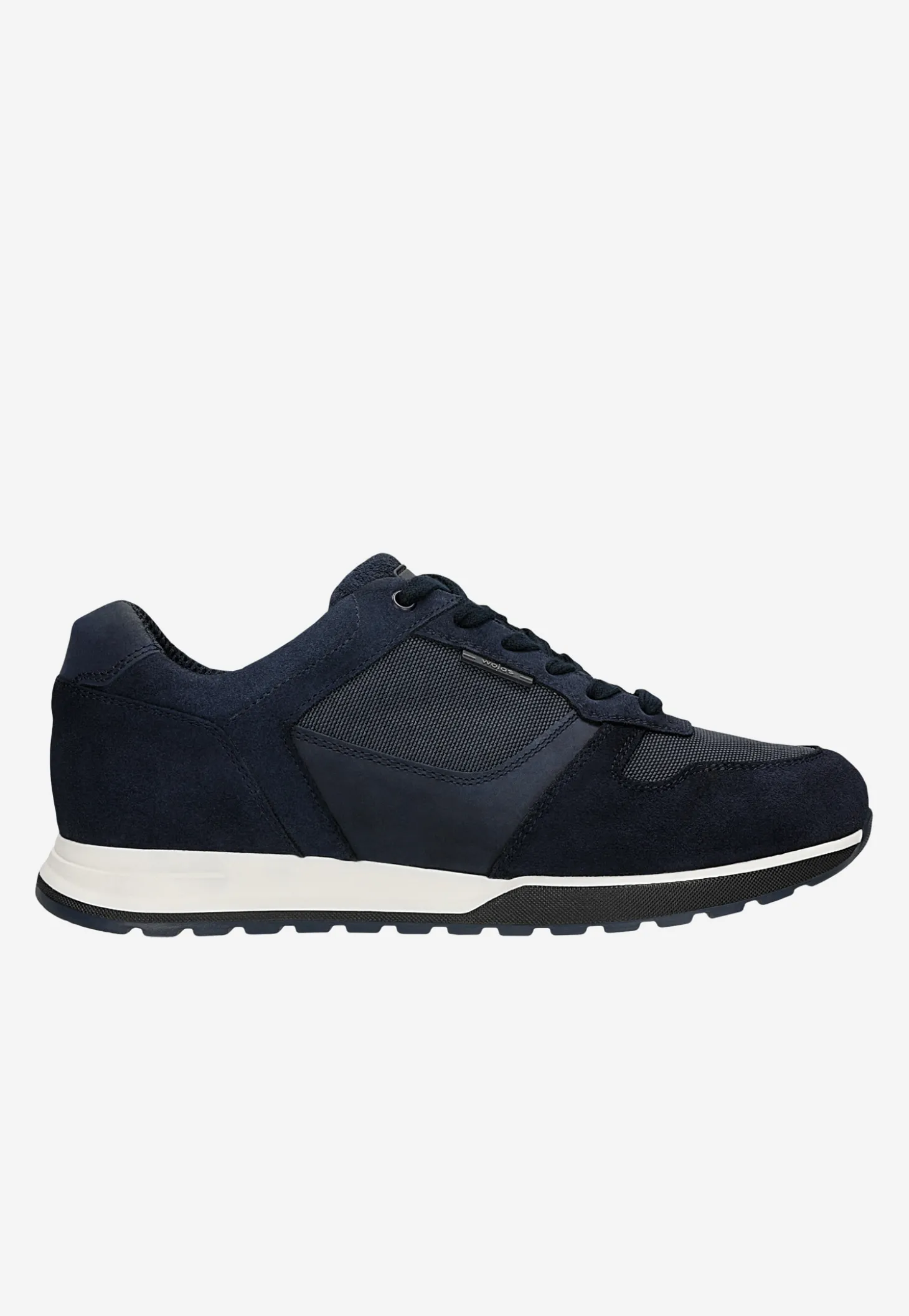 Granatowe sneakersy męskie z łączonych skór