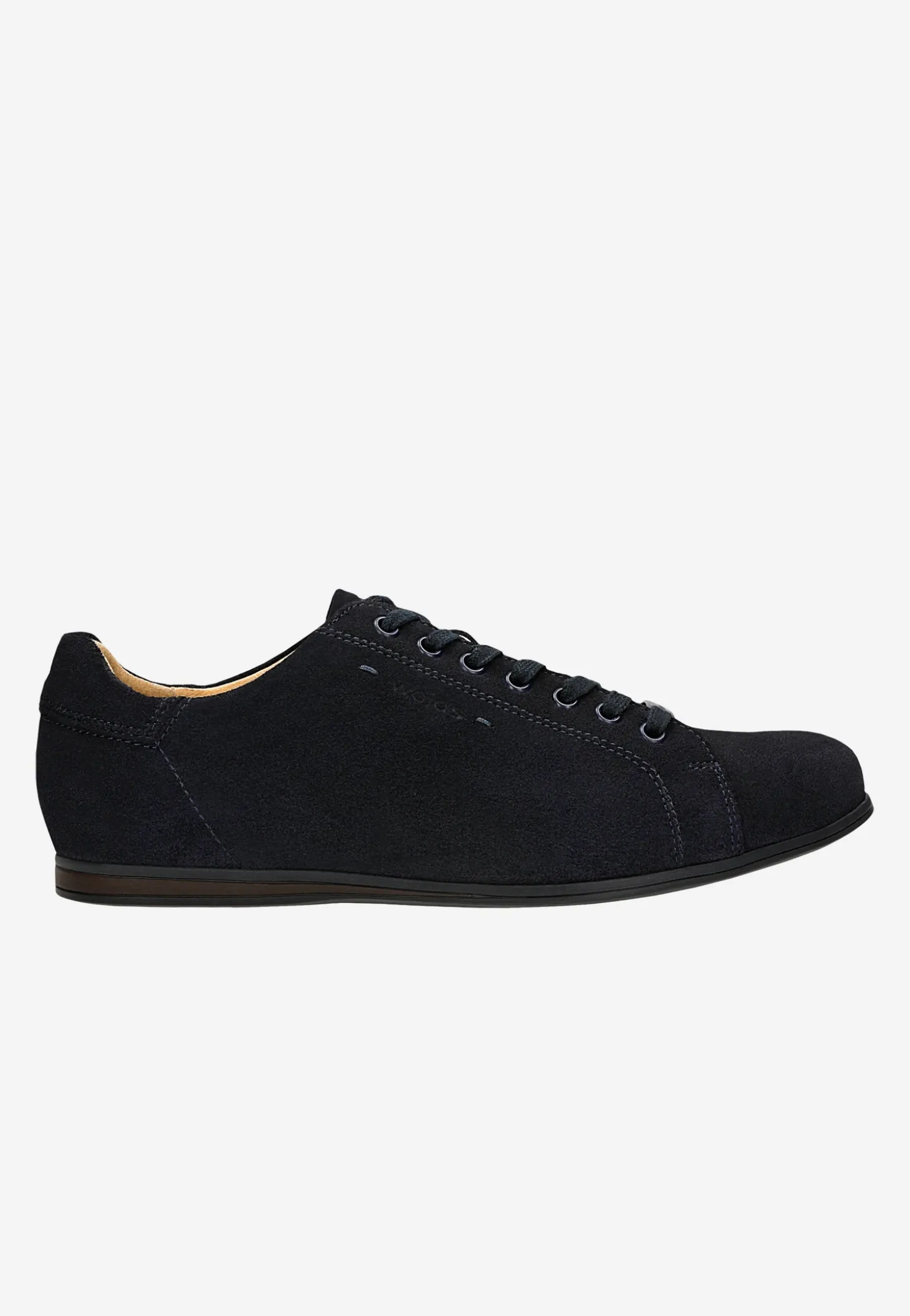 Granatowe sneakersy męskie z dwoiny welurowej