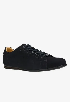 Granatowe sneakersy męskie z dwoiny welurowej