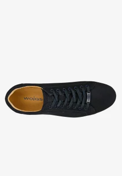 Granatowe sneakersy męskie z dwoiny welurowej
