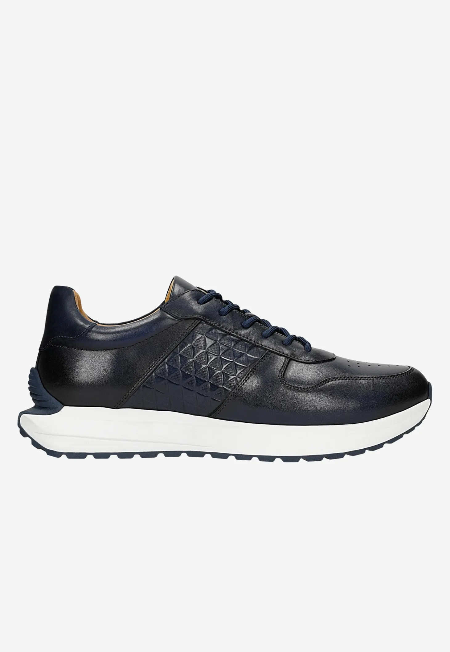 Granatowe sneakersy męskie na białej podeszwie