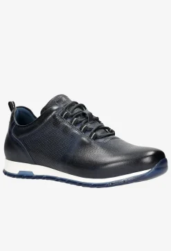 Granatowe sneakersy męskie z ozdobnym tłoczeniem