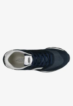 Granatowe sneakersy RELAKS z popielatymi wstawkami