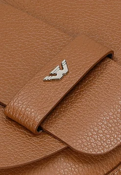 Jasnobrązowa skórzana torebka damska typu saddle bag