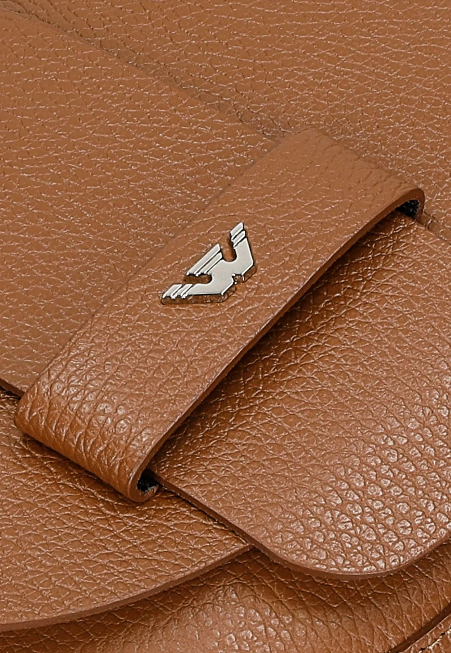 Jasnobrązowa skórzana torebka damska typu saddle bag