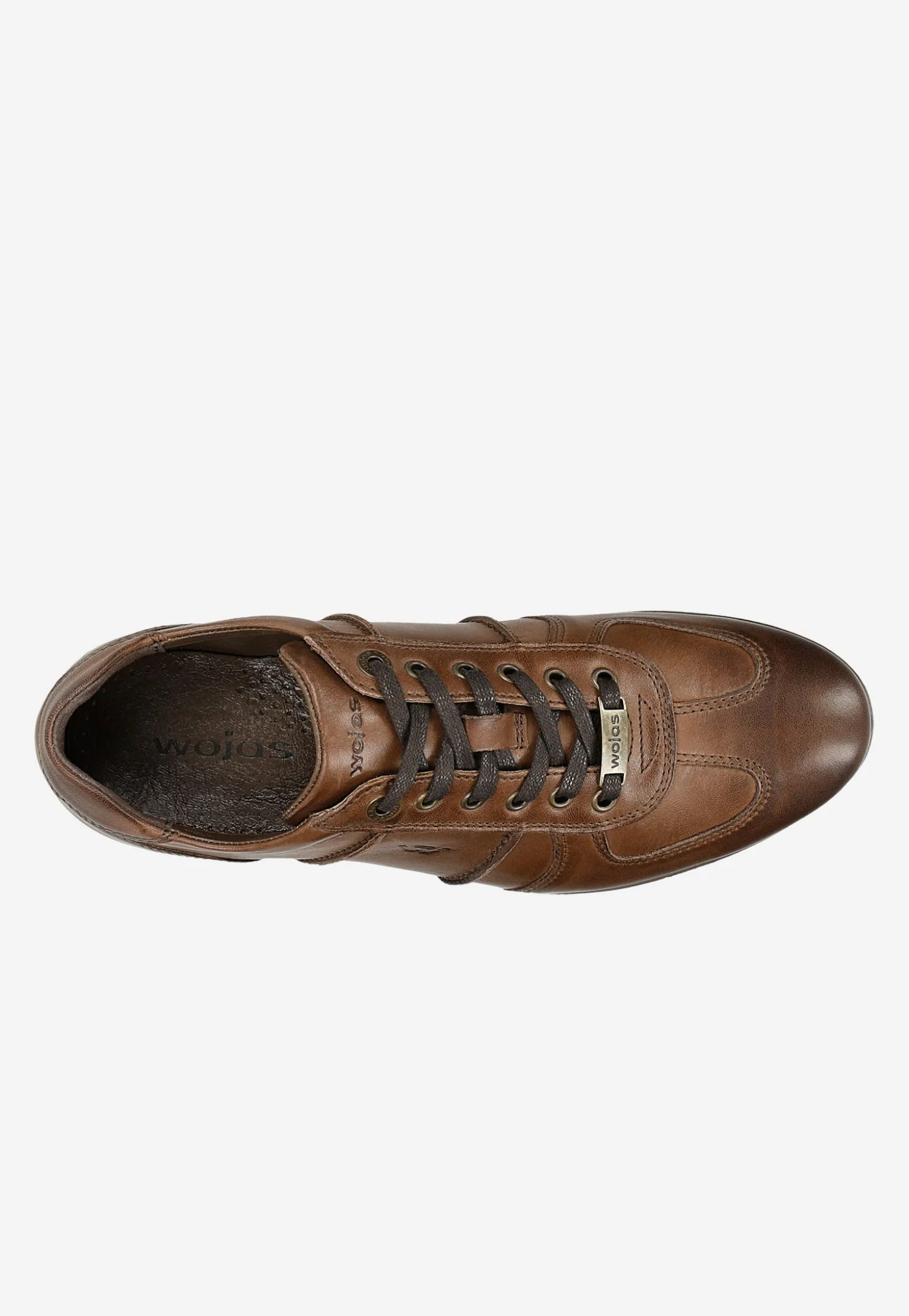 Jasnobrązowe sneakersy męskie ze skóry licowej