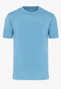 Jasnoniebieski t-shirt męski bawełniany