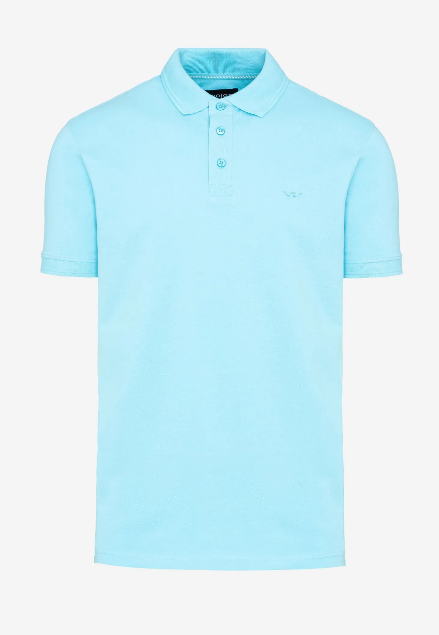 Jasnoniebieskie bawełniane polo męskie z haftowanym logo