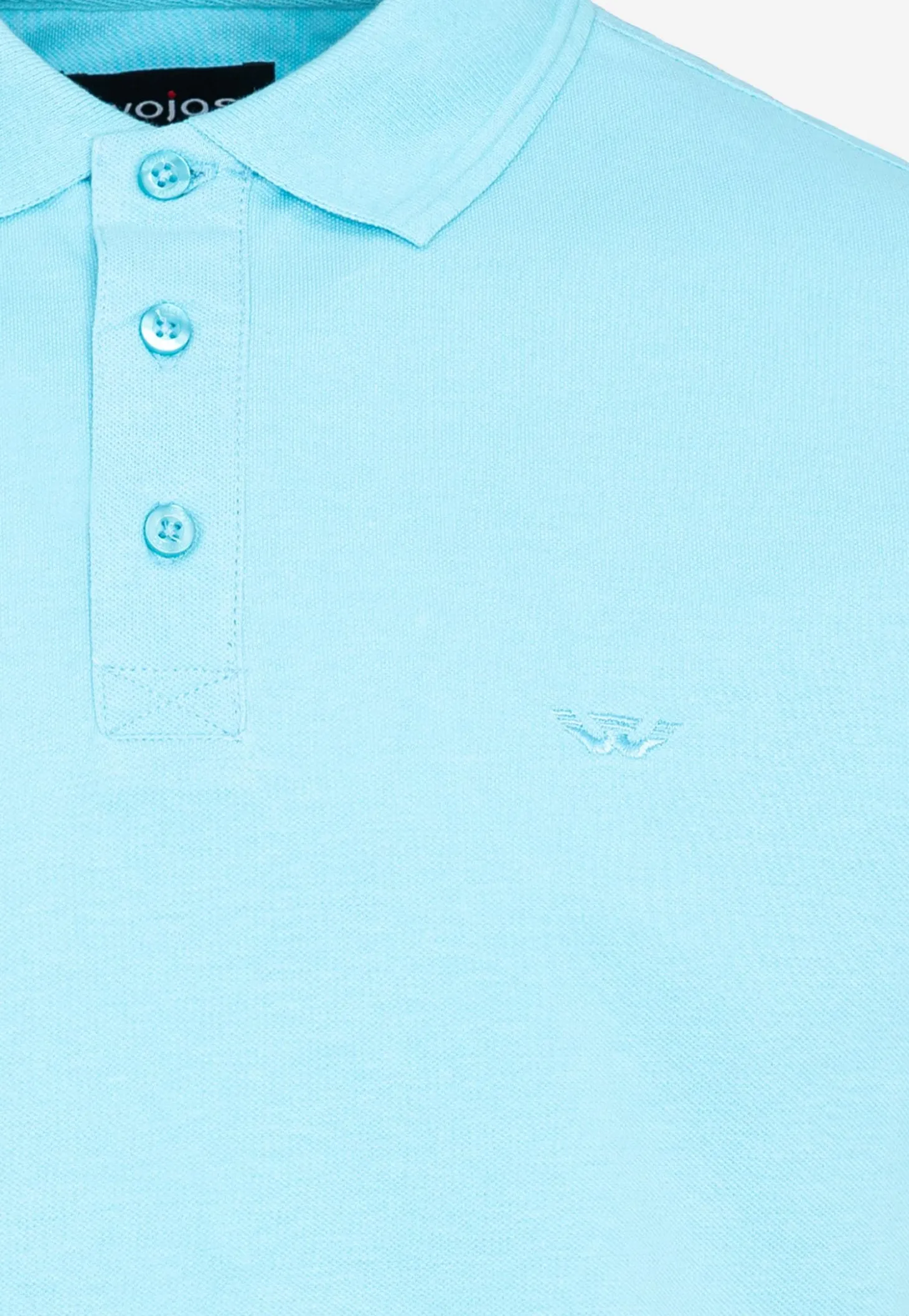 Jasnoniebieskie bawełniane polo męskie z haftowanym logo