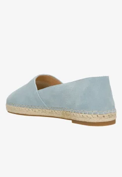 Jasnoniebieskie espadryle damskie z dwoiny