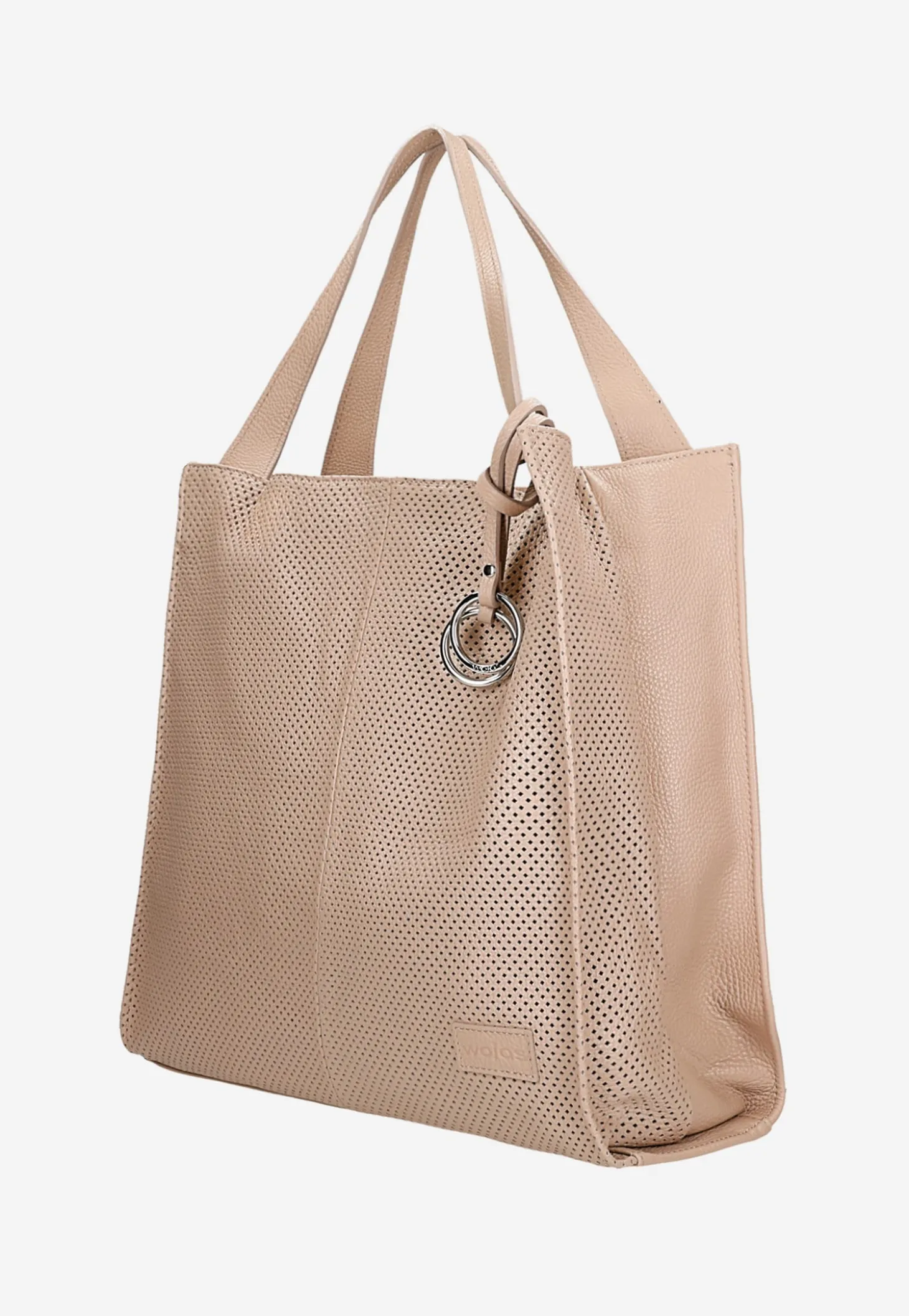 Jasnoróżowa torebka damska typu shopper bag