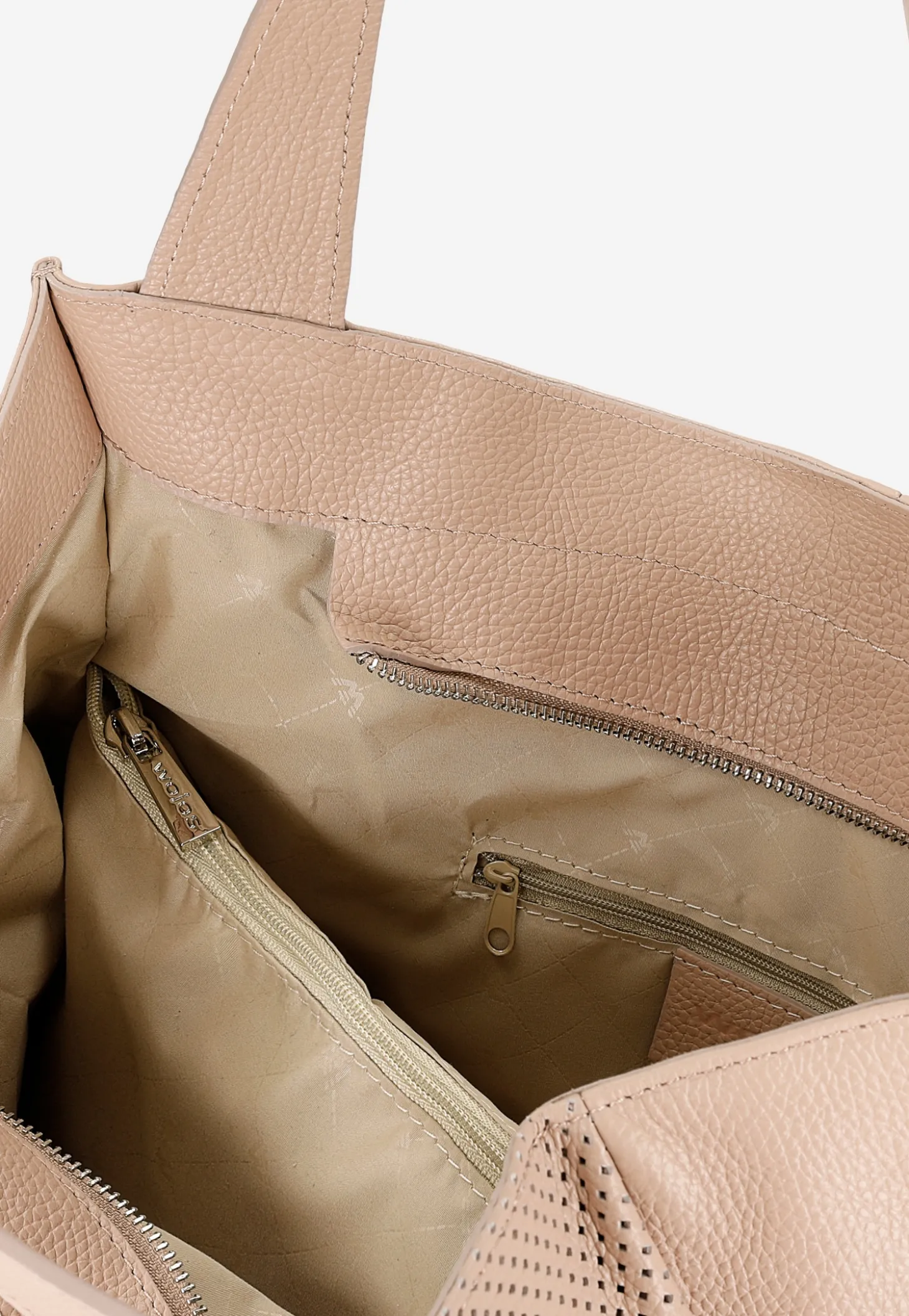 Jasnoróżowa torebka damska typu shopper bag