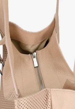 Jasnoróżowa torebka damska typu shopper bag