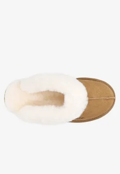 Kapcie RELAKS jasnobrązowe z wełną merino