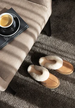 Kapcie RELAKS jasnobrązowe z wełną merino