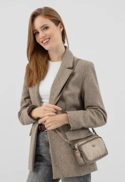 Mała złota torebka damska typu crossbody bag
