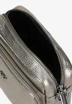 Mała złota torebka damska typu crossbody bag