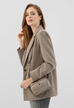 Mała złota torebka damska typu crossbody bag