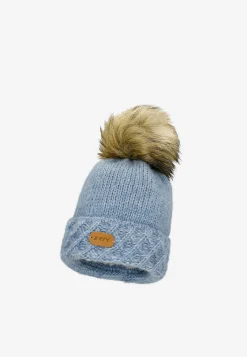 Niebieski komplet czapka + komin BARTEK 85602-86 z wełny merino