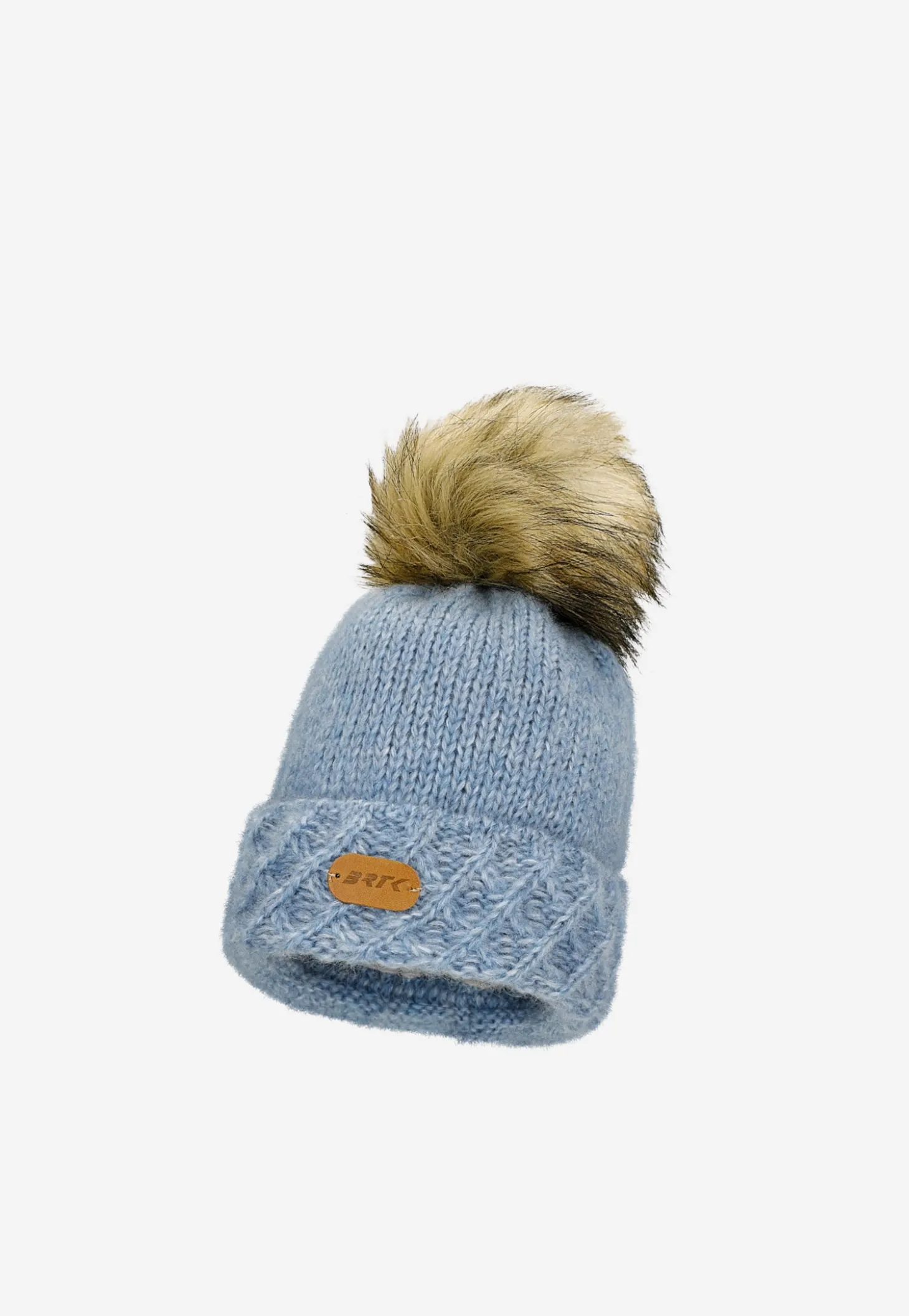 Niebieski komplet czapka + komin BARTEK 85602-86 z wełny merino