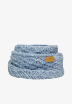 Niebieski komplet czapka + komin BARTEK 85602-86 z wełny merino