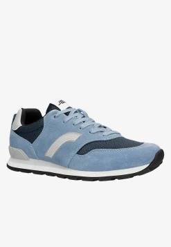 Niebiesko-granatowe sneakersy RELAKS z szarymi wstawkami